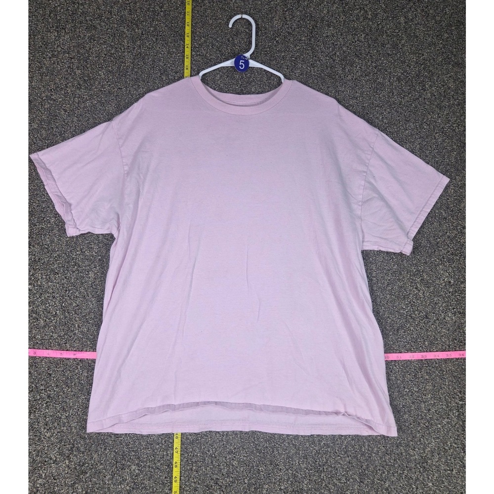 Gildan T-Shirt Women XL Pink Heavy Cotton Short Sleeve Crew Neck Relaxed Fit